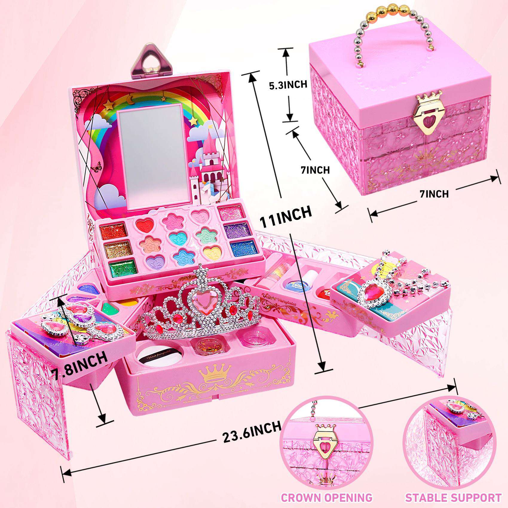 Princess Makeup DIY Bead Bracelet Making Kit for Girls Play Game Children Cosmetics Toy Plastic Full Set Makeup Kids